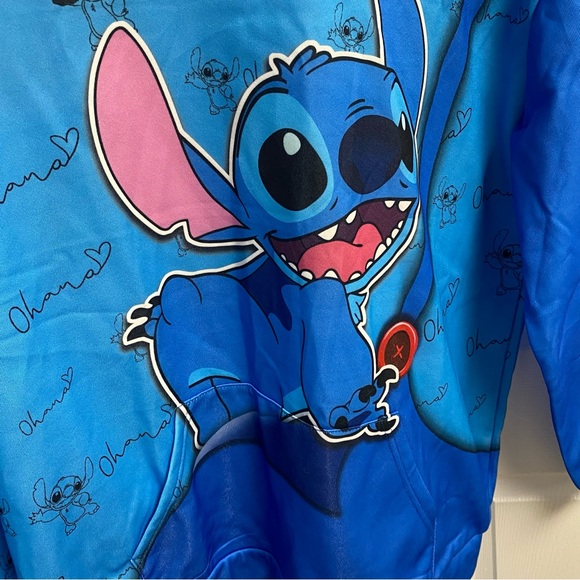 Blue Stitch‎ Hoodie “ Ohana means family” Size Medium - Picture 15 of 15